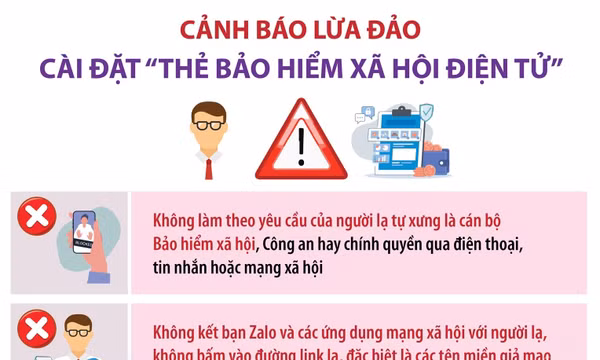 Cảnh báo lừa đảo cài đặt 'thẻ Bảo hiểm xã hội điện tử'
