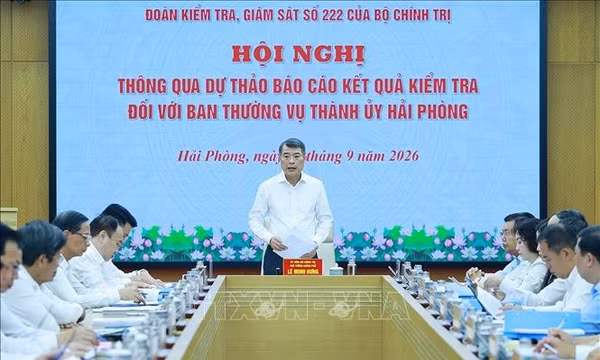 Thông qua dự thảo Báo cáo kết quả kiểm tra, giám sát (đợt 3) đối với Ban Thường vụ Thành uỷ Hải Phòng