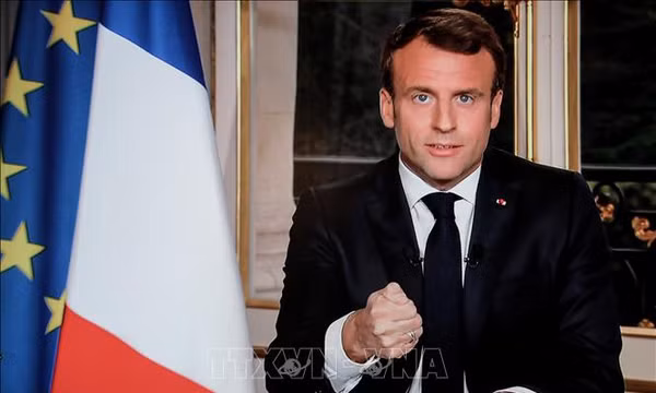 Tổng thống Pháp Emmanuel Macron. Ảnh: AFP/TTXVN (Không được sử dụng, chia sẻ bởi bên thứ ba)