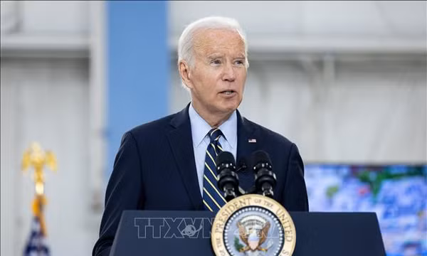 Tổng thống Mỹ Joe Biden phát biểu tại thành phố Philadelphia, bang Pennsylvania ngày 17/6/2023. Ảnh: AFP/TTXVN (Không được sử dụng, chia sẻ bởi bên thứ ba)