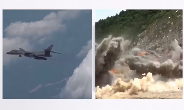 Video chiến đấu cơ B-1B phóng vũ khí chính xác trong tập trận ở bán đảo Triều Tiên