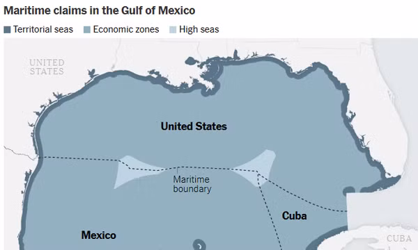 Mỹ đã đổi tên Vịnh Mexico, nhưng thực tế ai đang kiểm soát vịnh này?
