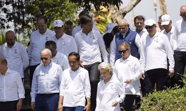 Các nhà lãnh đạo G20 tham dự hội nghị ở Indonesia năm 2022. Ảnh: EPA