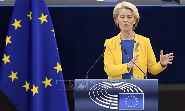 Chủ tịch Ủy ban châu Âu Ursula von der Leyen. Ảnh: AFP/TTXVN (Không được sử dụng, chia sẻ bởi bên thứ ba)