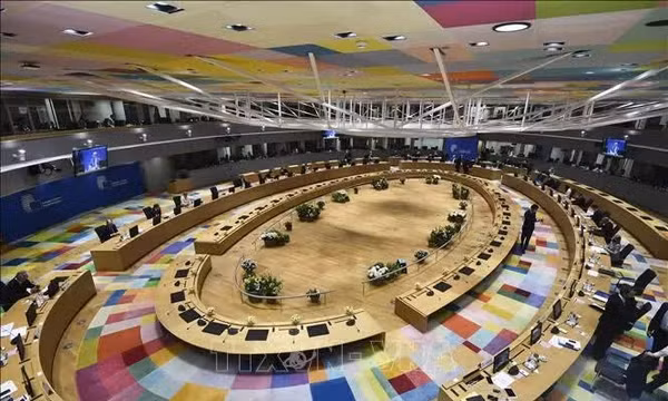 Toàn cảnh Hội nghị thượng đỉnh Liên minh châu Âu (EU) tại Brussels, Bỉ, ngày 24/5/2021. Ảnh: AFP/TTXVN