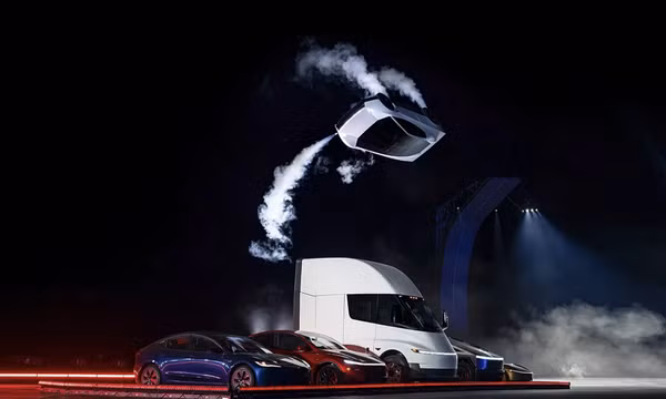 Màn ra mắt đầy ngoạn mục của xe bay Roadster. Ảnh: Tesla