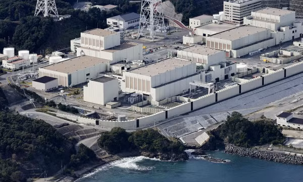 Nhà máy hạt nhân Onagawa của công ty điện lực Tohoku ở tỉnh Miyagi. Ảnh: Kyodo