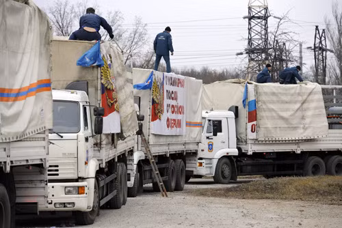 Đoàn xe viện trợ nhân đạo thứ 7 của Nga đến miền Đông Ukraine ảnh 1