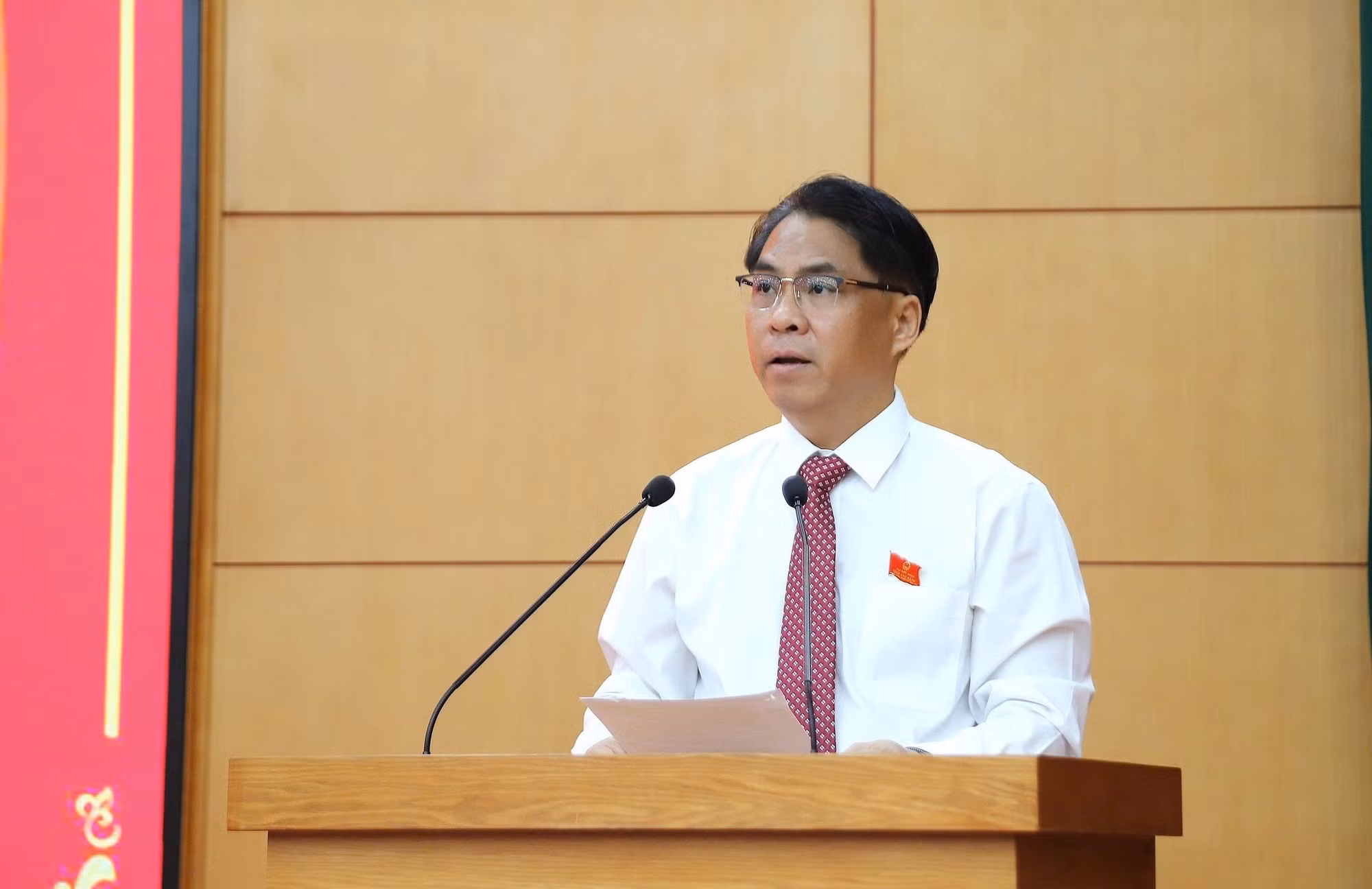 Bí thư Tỉnh uỷ, Chủ tịch Hội đồng nhân dân tỉnh Cao Bằng Phan Thăng An phát biểu.