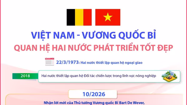 Quan hệ Việt Nam - Vương quốc Bỉ phát triển tốt đẹp