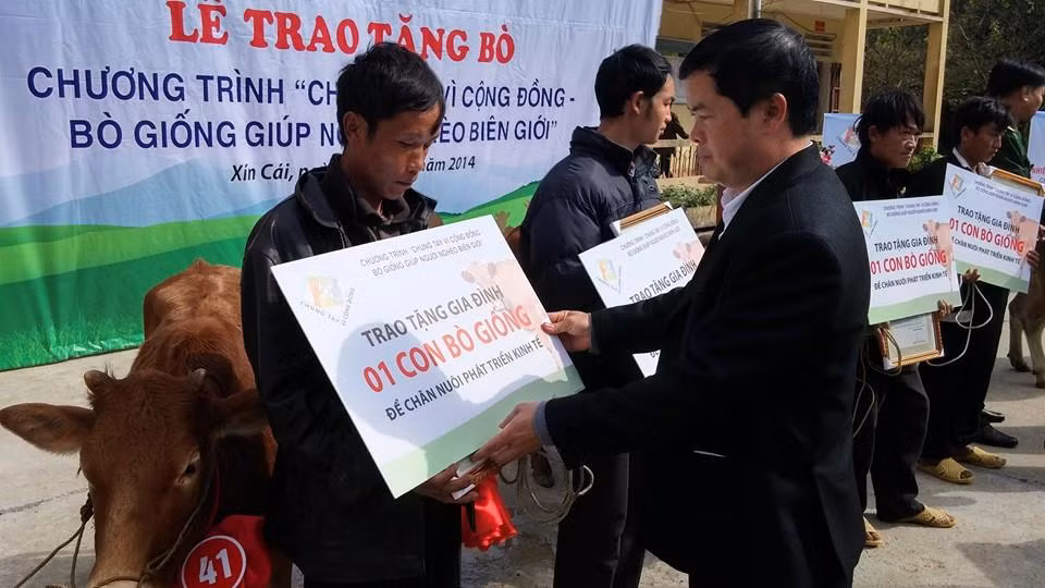 Tặng bò giống giúp bà con biên giới thoát nghèo ảnh 2