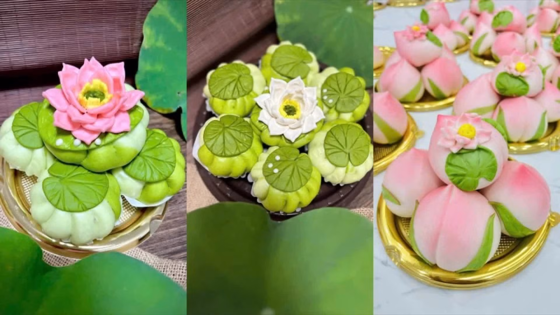 Mâm cúng bánh hoa sen hút khách dịp Rằm tháng Giêng