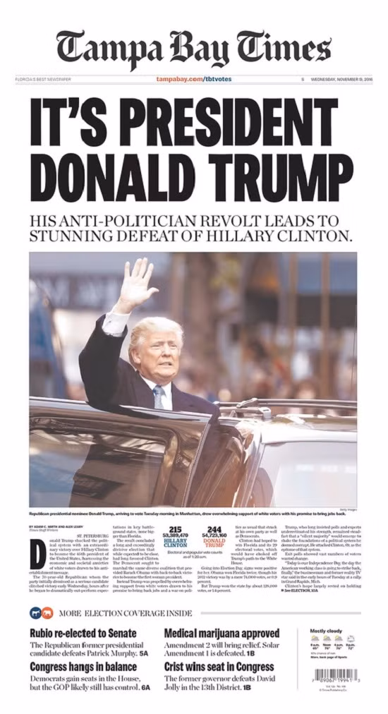 Tổng thống đắc cử Trump "gây bão" trên các trang nhất ảnh 1