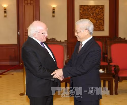 Tổng Bí thư Nguyễn Phú Trọng tiếp Tổng thống Ireland Michael D. Higgins ảnh 1