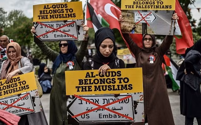 Biển người biểu tình ở Thổ Nhĩ Kỳ ủng hộ dân Palestine và phản đối Mỹ ảnh 4