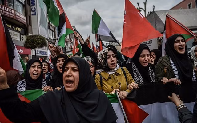 Biển người biểu tình ở Thổ Nhĩ Kỳ ủng hộ dân Palestine và phản đối Mỹ ảnh 3