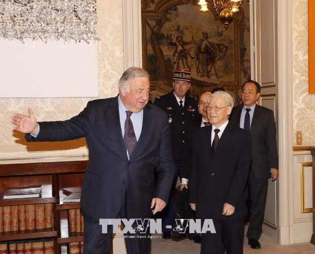 Tổng Bí thư Nguyễn Phú Trọng hội kiến Chủ tịch Thượng viện Pháp Gérard Larcher ảnh 1