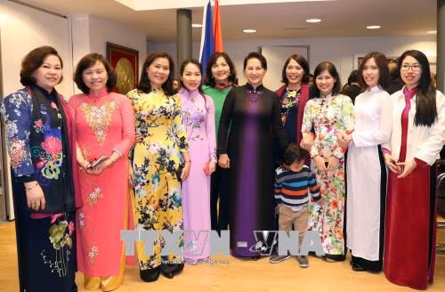  Chủ tịch Quốc hội gặp gỡ cán bộ Đại sứ quán và đại diện cộng đồng người Việt Nam tại Hà Lan ảnh 3