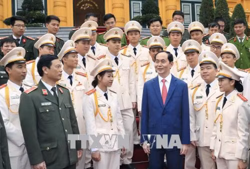 Chủ tịch nước Trần Đại Quang gặp mặt đoàn viên thanh niên Công an nhân dân ảnh 2