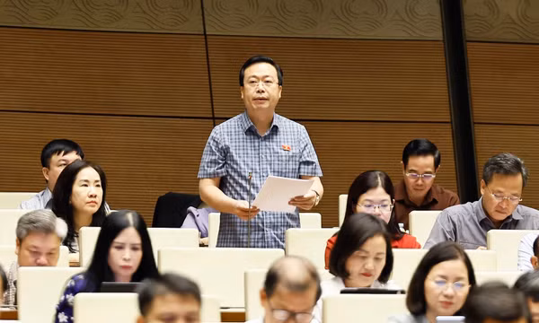 Đại biểu Quốc hội tỉnh Hưng Yên Nguyễn Đại Thắng phát biểu tại Kỳ họp không thường lệ thứ nhất, Quốc hội khoá XVI thảo luận ở hội trường về định hướng chính sách sửa đổi Luật Đất đai năm 2024.