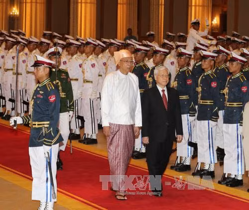 Tổng Bí thư Nguyễn Phú Trọng hội đàm với Tổng thống Myanmar Htin Kyaw ảnh 1