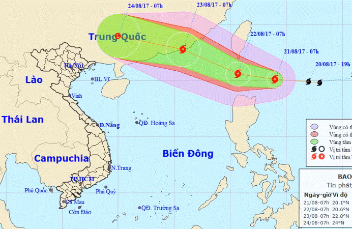 Bão HATO gần Biển Đông có xu hướng mạnh thêm ảnh 1