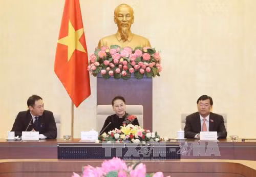 Chủ tịch Quốc hội tiếp Đoàn nghị sỹ trẻ Ban Thanh niên Đảng Dân chủ Tự do Nhật Bản ảnh 1