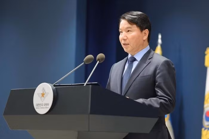 Thứ trưởng Bộ Quốc phòng Hàn Quốc Kim Hong Cheol phát biểu tại trụ sở Bộ Quốc phòng ở Seoul. Ảnh: Yonhap