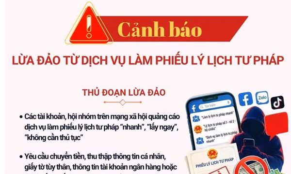 Cảnh báo lừa đảo từ dịch vụ làm phiếu lý lịch tư pháp