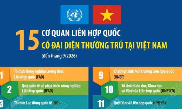 15 cơ quan Liên hợp quốc có đại diện thường trú tại Việt Nam