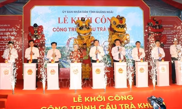 Quảng Ngãi: Khởi công cầu qua sông Trà Khúc trị giá gần 2.200 tỷ đồng