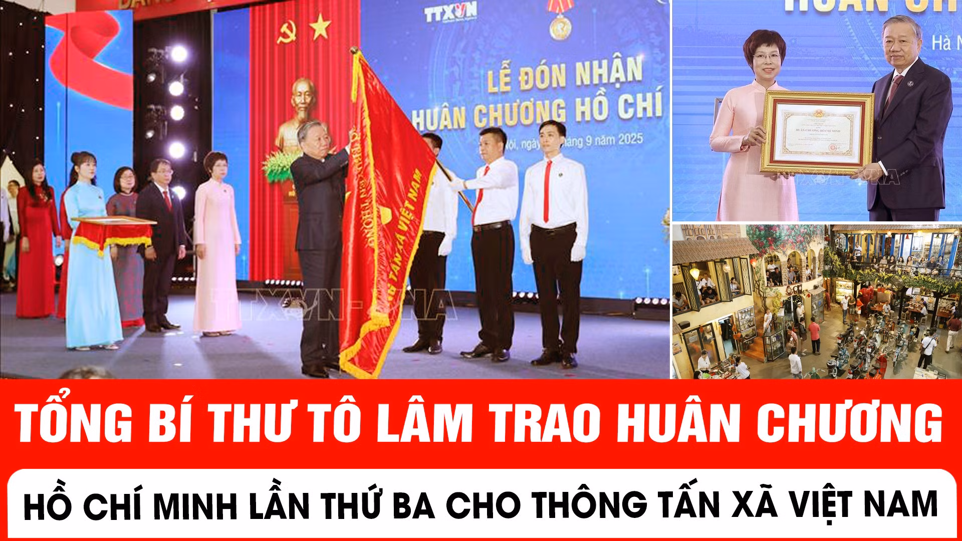 Tổng Bí thư Tô Lâm trao Huân chương Hồ Chí Minh lần thứ ba cho Thông tấn xã Việt Nam