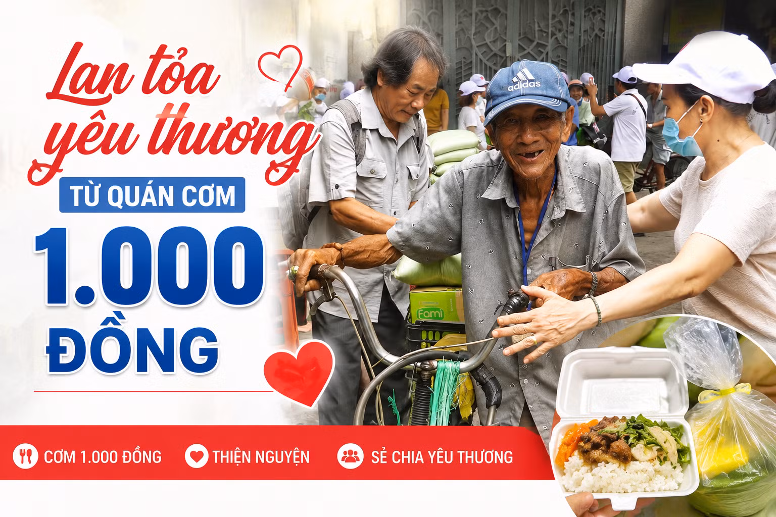 Lan tỏa yêu thương từ quán cơm 1.000 đồng