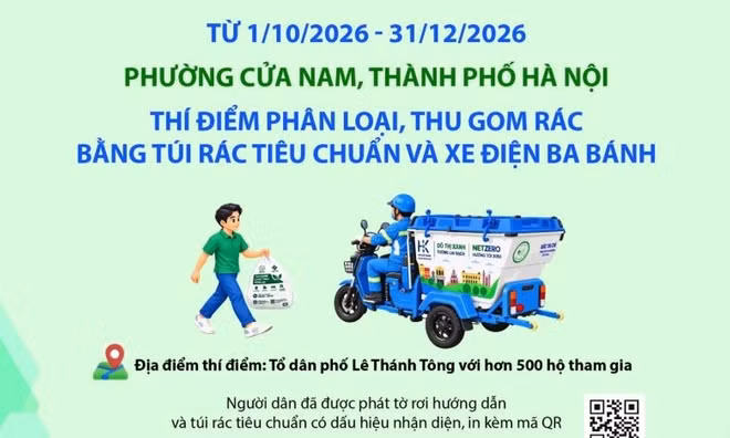 Phường Cửa Nam (Hà Nội) thí điểm phân loại rác bằng túi rác tiêu chuẩn