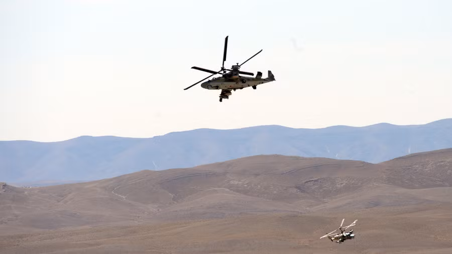 Trực thăng chiến đấu ‘Cá sấu' K-52 của Nga rơi tại Syria ảnh 1