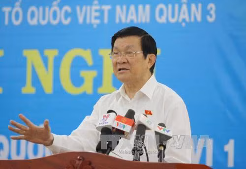 Chủ tịch nước tiếp xúc cử tri TP Hồ Chí Minh ảnh 1