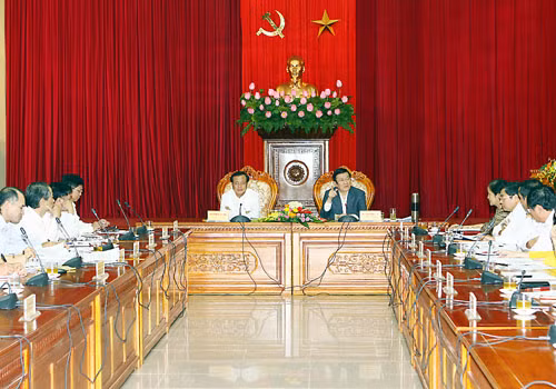 Chủ tịch nước Trương Tấn Sang làm việc với Thành ủy Hà Nội ảnh 1