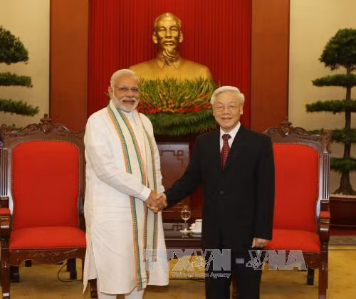Tổng Bí thư tiếp Thủ tướng Ấn Độ Narendra Modi ảnh 1