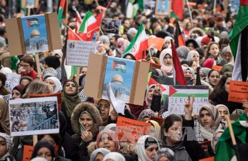 Đức: Biểu tình phản đối Mỹ công nhận Jerusalem là thủ đô của Israel ảnh 1