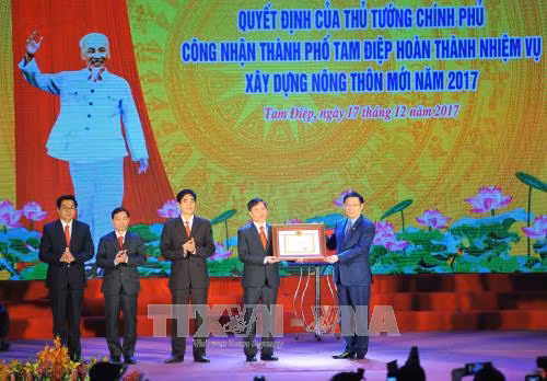 Thành phố Tam Điệp đón nhận Quyết định của Thủ tướng về xây dựng nông thôn mới ảnh 1