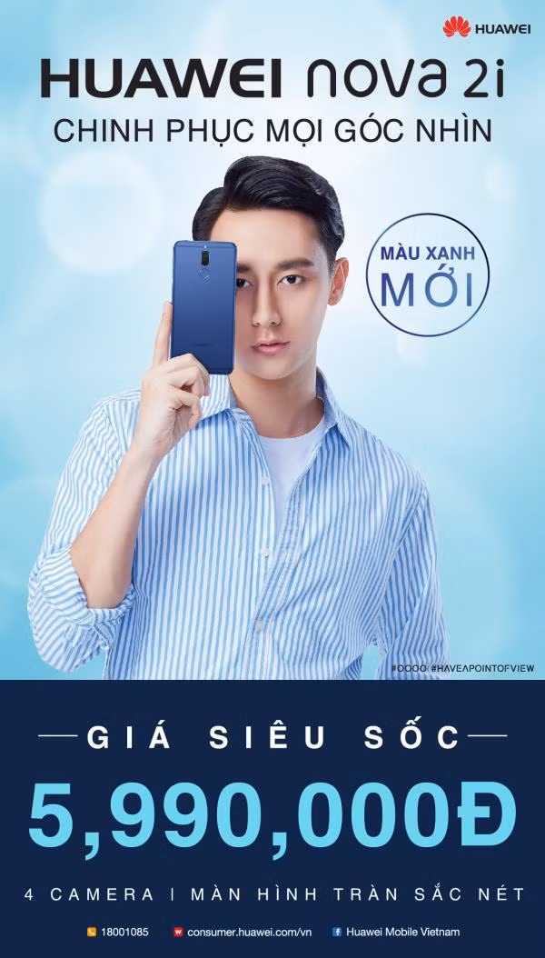 Huawei tung phiên bản Nova 2i màu xanh ảnh 1