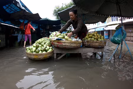 Người dân TP. Hồ Chí Minh vật lộn với triều cường ảnh 2