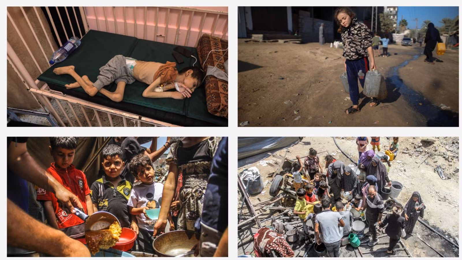 Người dân ở Gaza bị ảnh hưởng bởi tình trạng thiếu lương thực, nước nghiêm trọng và sự lây lan của các bệnh truyền nhiễm.