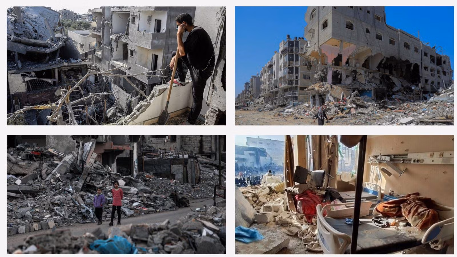 Cảnh tan hoang tại Gaza sau các cuộc không kích của Israel.