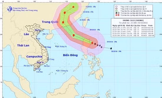 Tin bão gần Biển Đông - siêu bão Haima ảnh 1