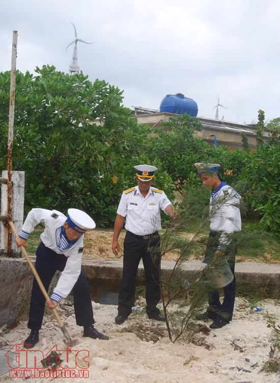 Bộ đội Trường Sa ra quân trồng cây đầu xuân ảnh 4