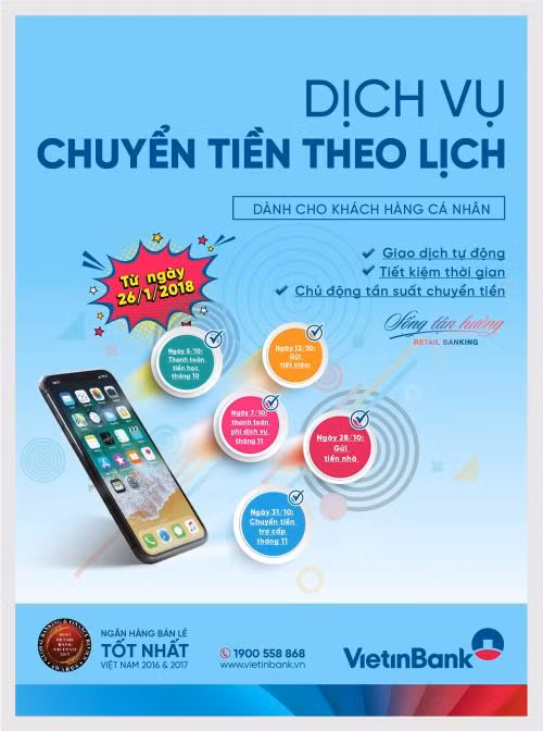 Chuyển tiền tự động theo lịch cùng VietinBank ảnh 1
