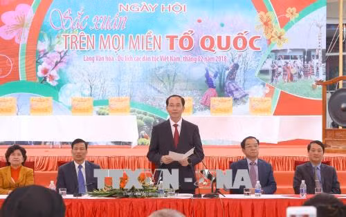 Chủ tịch nước dự ngày hội Sắc Xuân trên mọi miền Tổ quốc ảnh 1