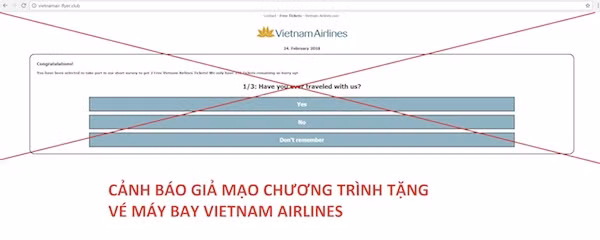 Cảnh giác trước hành vi giả mạo chương trình tặng vé máy bay miễn phí ảnh 1
