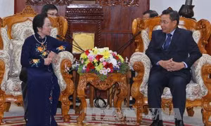 Đồng chí Nguyễn Thị Doan hội kiến Phó Chủ tịch Quốc hội Lào